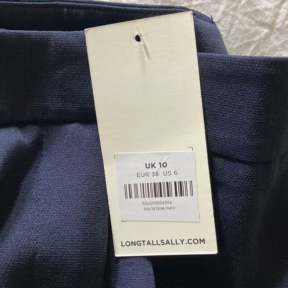 Long tall sally navy split hem wide leg trousers - Picture 7 of 8